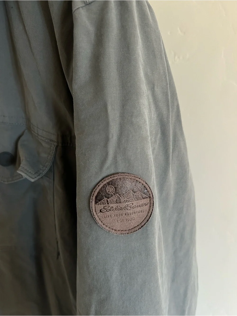 Eddie Bauer Men’s XL Gray Fleece Lined Shirt Jacket Snap Front Outdoor